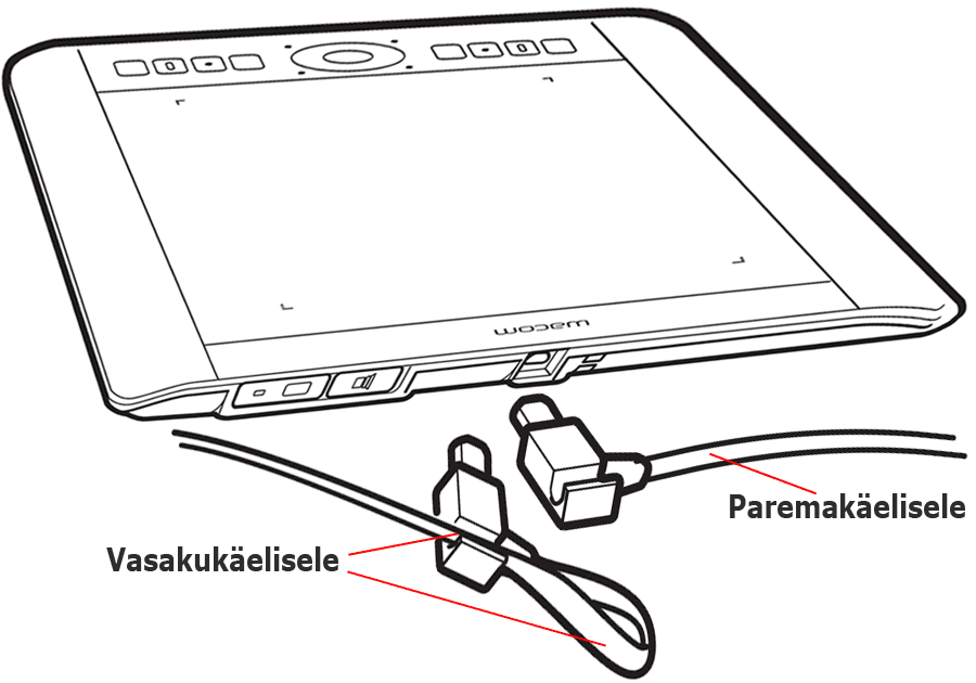 USB kaabel: vasakukäelisele ja paremakäelisele